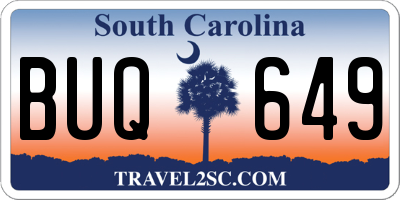 SC license plate BUQ649