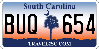 SC license plate BUQ654