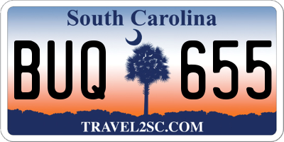 SC license plate BUQ655