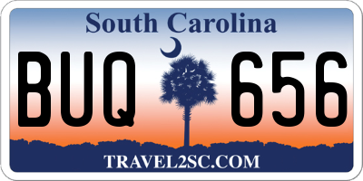 SC license plate BUQ656