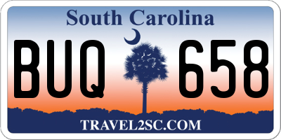 SC license plate BUQ658