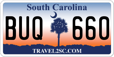 SC license plate BUQ660