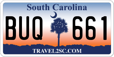 SC license plate BUQ661