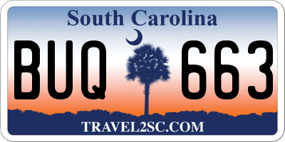 SC license plate BUQ663