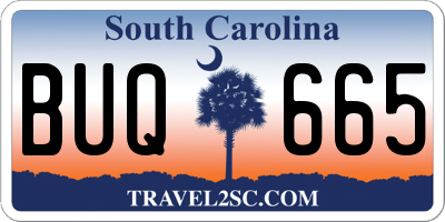 SC license plate BUQ665