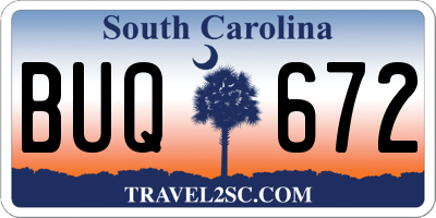 SC license plate BUQ672