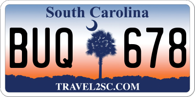 SC license plate BUQ678