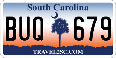 SC license plate BUQ679