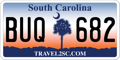SC license plate BUQ682