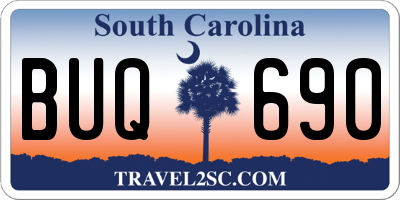 SC license plate BUQ690