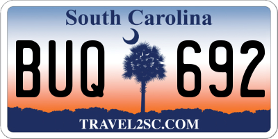 SC license plate BUQ692