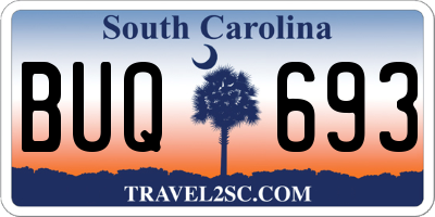 SC license plate BUQ693