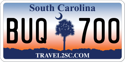 SC license plate BUQ700