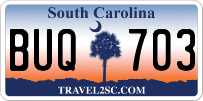 SC license plate BUQ703
