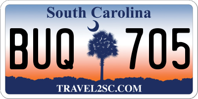 SC license plate BUQ705
