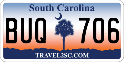SC license plate BUQ706