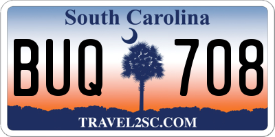 SC license plate BUQ708