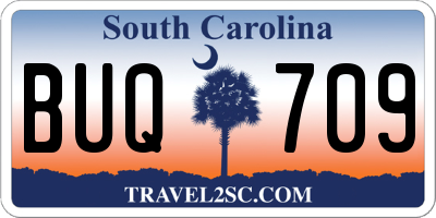 SC license plate BUQ709