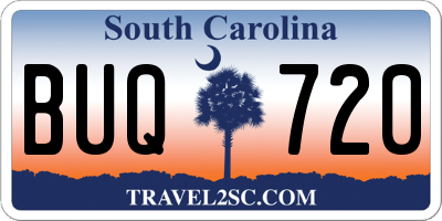 SC license plate BUQ720