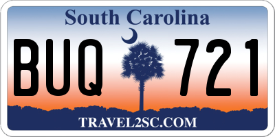 SC license plate BUQ721