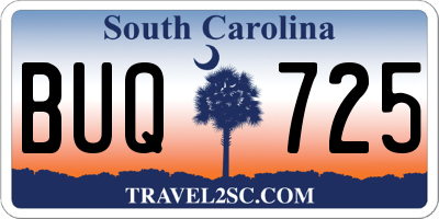 SC license plate BUQ725