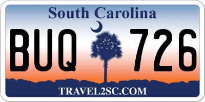 SC license plate BUQ726