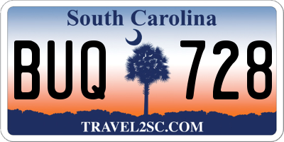 SC license plate BUQ728