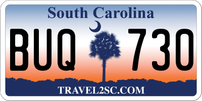 SC license plate BUQ730