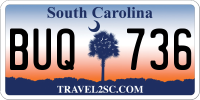 SC license plate BUQ736