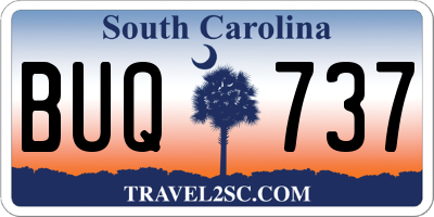 SC license plate BUQ737