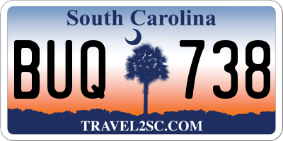 SC license plate BUQ738