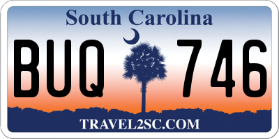 SC license plate BUQ746