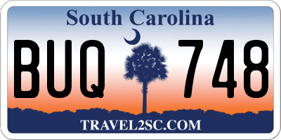 SC license plate BUQ748