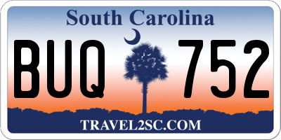 SC license plate BUQ752