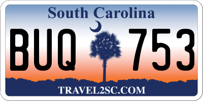SC license plate BUQ753