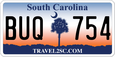SC license plate BUQ754