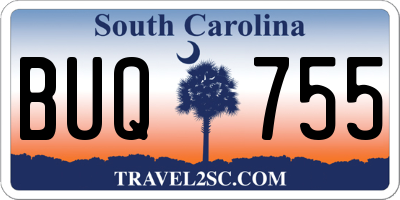 SC license plate BUQ755