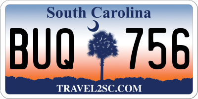 SC license plate BUQ756
