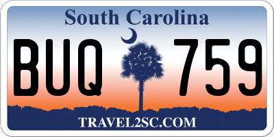 SC license plate BUQ759
