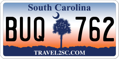 SC license plate BUQ762