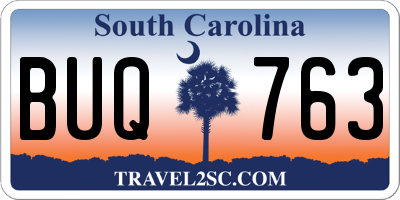 SC license plate BUQ763