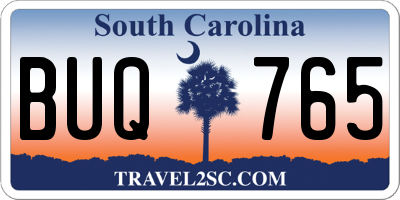 SC license plate BUQ765