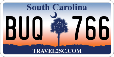 SC license plate BUQ766