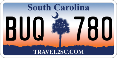 SC license plate BUQ780