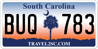 SC license plate BUQ783
