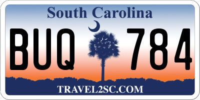 SC license plate BUQ784