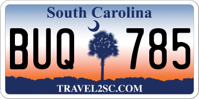 SC license plate BUQ785