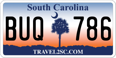 SC license plate BUQ786