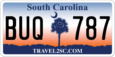 SC license plate BUQ787