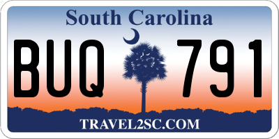 SC license plate BUQ791